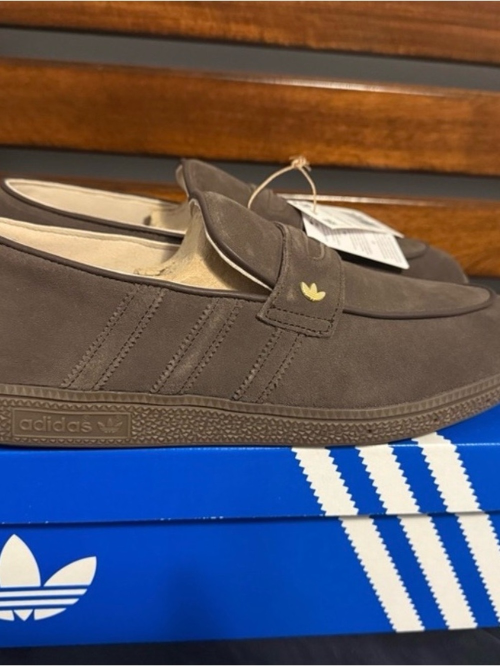 adidas Brown Suede Penny Loafers - Men's Slip-On